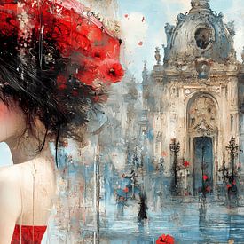 Die Frau im Regen von PrintiSky