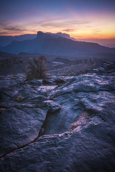 Jebel Shams mountain massif in the last light by Jean Claude Castor