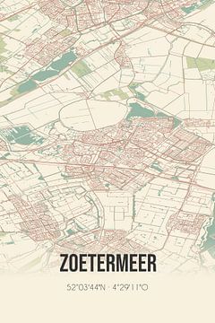 Vintage landkaart van Zoetermeer (Zuid-Holland) van Rezona