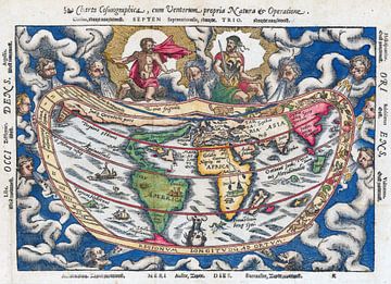 Peter Apian, wereldkaart, 1553 van Atelier Liesjes