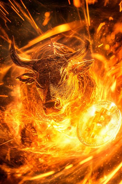 Fiery bullhead front - dynamic and powerful by Poster Art Shop