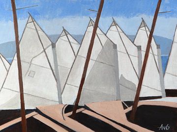 Sailing School in Nice Fr. by Antonie van Gelder Beeldend kunstenaar