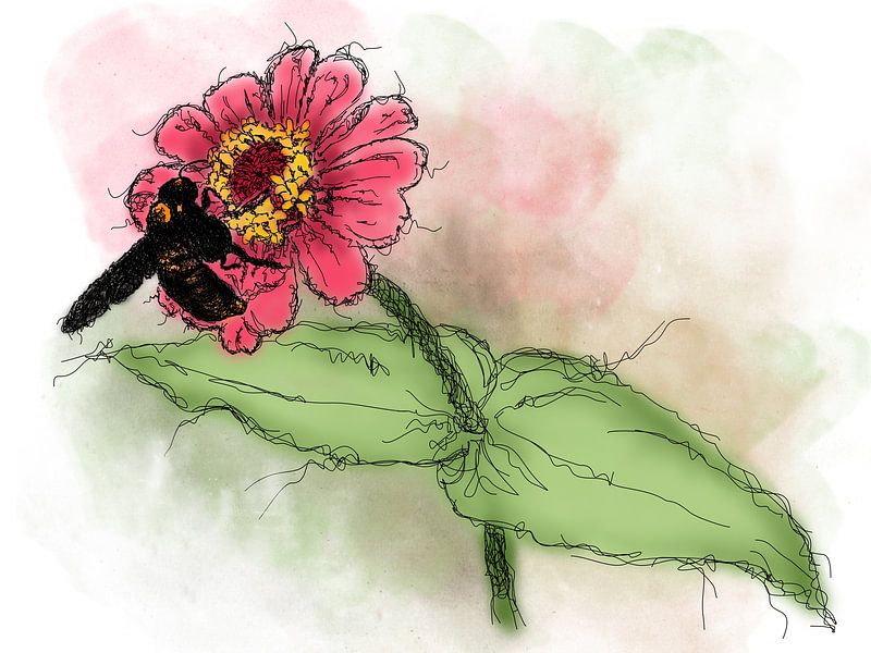 Insecte sur un bourgeon de fleur par Golden Haze Studio