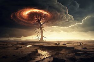 Dramatische Landschaft im Sturm