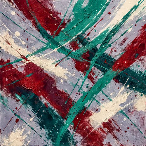 Impulsion - explosion de lignes, de couleurs et d'élan entre hasard et contrôle sur Klaus Tesching - Art-AI