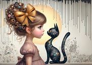 Girl with cat... by Ans Bastiaanssen thumbnail