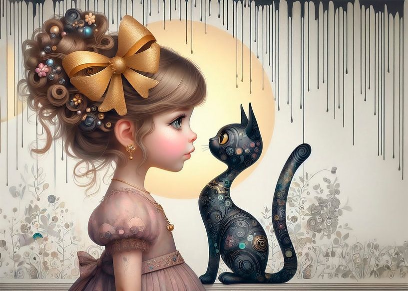 Girl with cat... by Ans Bastiaanssen