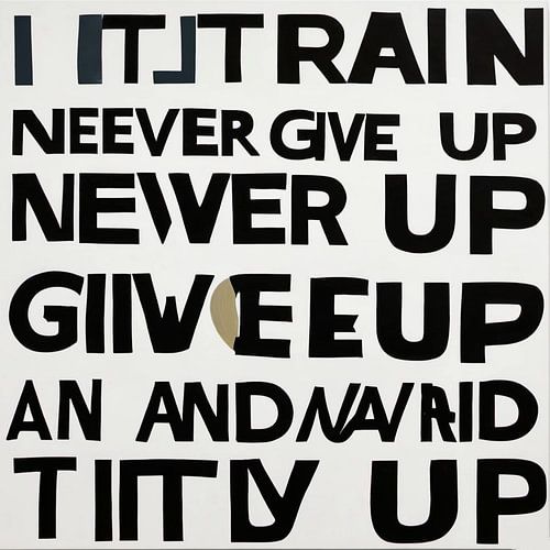 Mistake - Pop Art Typography - Never give up by Felix von Altersheim