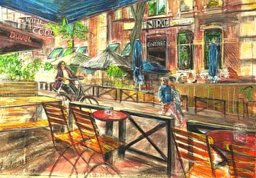 Rotterdam, confort dans la rue Witte de Withstraat sur Peintures Liesbeth Serlie