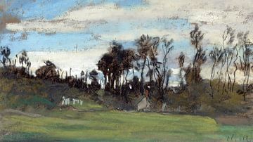 Claude Monet,De weide omzoomd met bomen