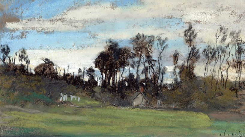 Claude Monet,The meadow lined with trees by finemasterpiece