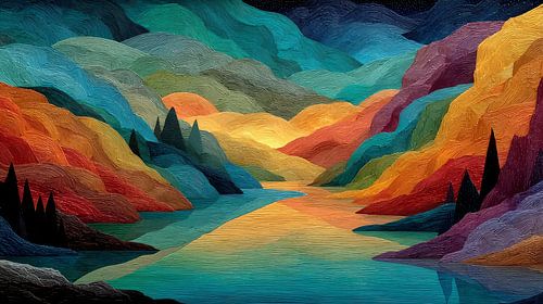 Kunst mit Farbe abstrakte Landschaft