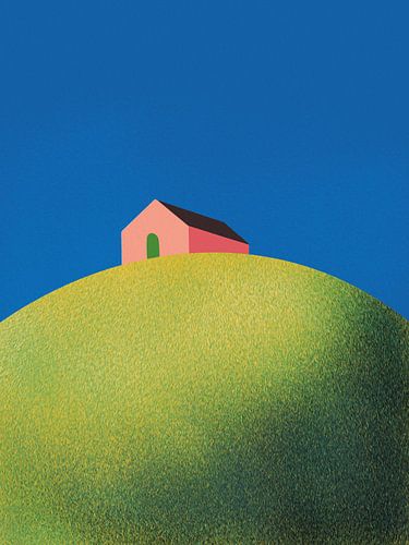 Red barn on the hill