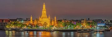 Glänzender Wat Arun Tempel Bangkok von FineArt Panorama Fotografie Hans Altenkirch
