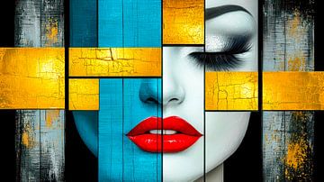 Geometry of emotions - Gilded silence by Klaus Tesching - Art-AI