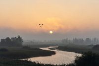 Lever de soleil brumeux