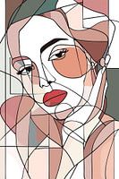 Femme en ligne dans les tons de terre