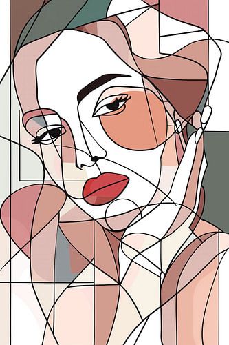 Femme en ligne dans les tons de terre