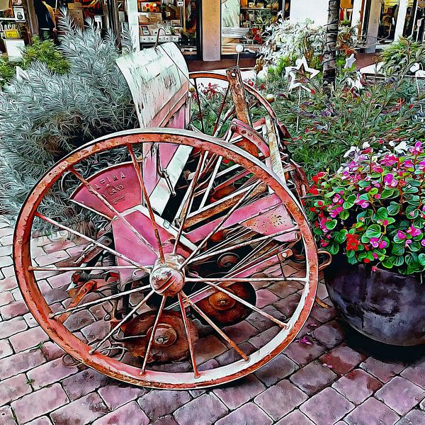 Antique Farming Equipment in Christmas Decor by Dorothy Berry-Lound