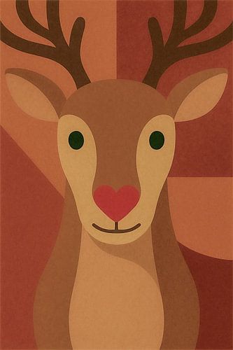Cerf avec nez en forme de cœur