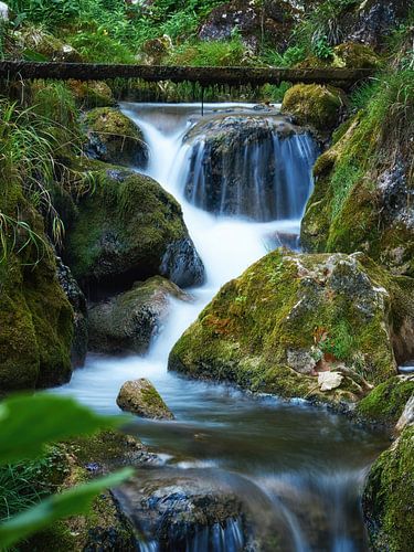 Waterfall between rocks