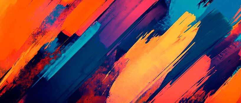 Abstracte explosie van kleur - modern en levendig van Poster Art Shop