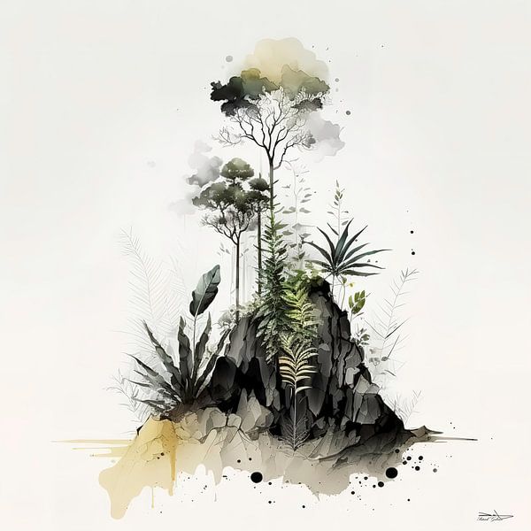 Pflanze mit vielen dunklen Farben von Gelissen Artworks