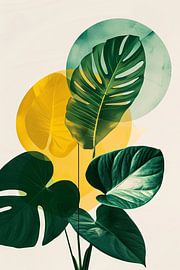 Tropische bladeren Monstera van Poster Art Shop