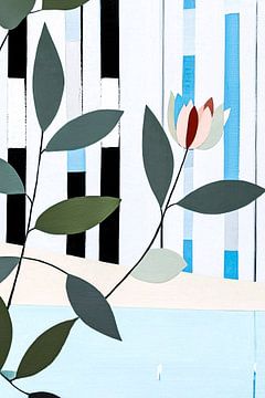 Flower and leaves abstract art by Art & Soul Creations