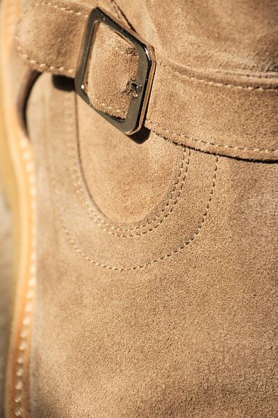 Detail of light brown suede shoe. Shoe porn by Bobsphotography