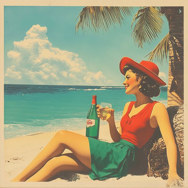 femme vintage à la plage par LidyStuit