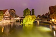 The old town of Nuremberg at night by Werner Dieterich thumbnail