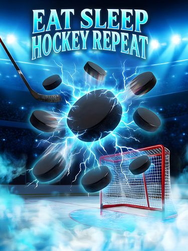 EAT SLEEP HOCKEY REPEAT Poster
