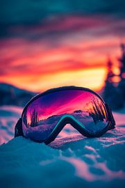 Skibrille im glühenden Sonnenuntergang von Poster Art Shop