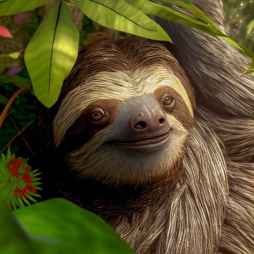 Portret van een luiaard, ART Illustratie