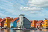 Maisons colorées sur l'eau par Richard van der Woude Aperçu
