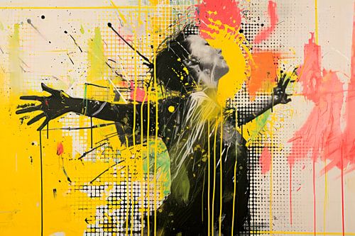 Graffiti painting, woman by BowiScapes abstract and digital art
