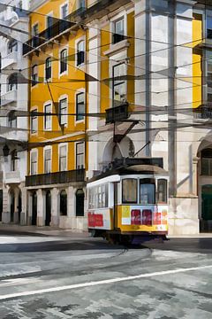 Tram in Lissabon van Humphry Jacobs