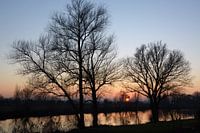 Setting sun along the dike