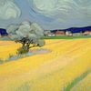 Landschap met boom in van Gogh-stijl_landscape van Ton Kuijpers