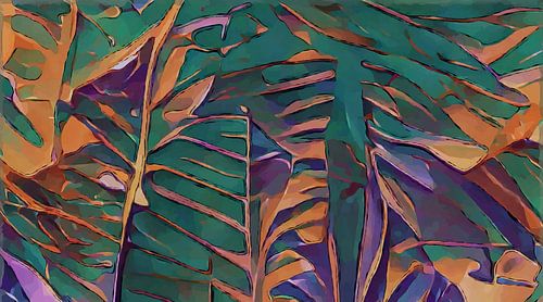 Verweerde herfstbladeren in rijke kleuren nr. 1