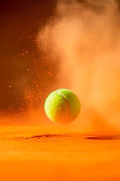 Tennisbal stuitert in het stofveld van Poster Art Shop