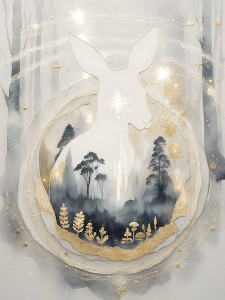 Kangourou gardien tissé - Golden Forest Guardian par Manuela Dekkers