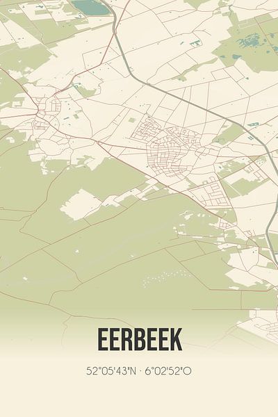 Carte ancienne d'Eerbeek (Gueldre) par Affiches de lieux