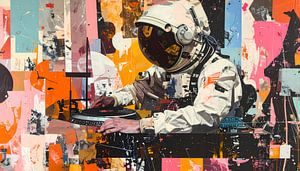 Astranaut DJ Ausdrucksstarkes und farbenfrohes Statement - ein Gemälde von mir