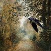 Pierre Auguste Renoir in het bos - met zwaluw van Digital Art Studio