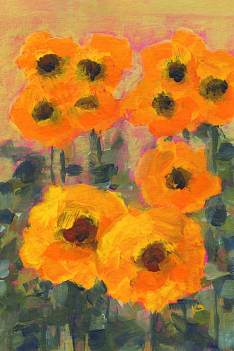 Strahlende Sonnenblumen in voller Blüte Serie Teil vier