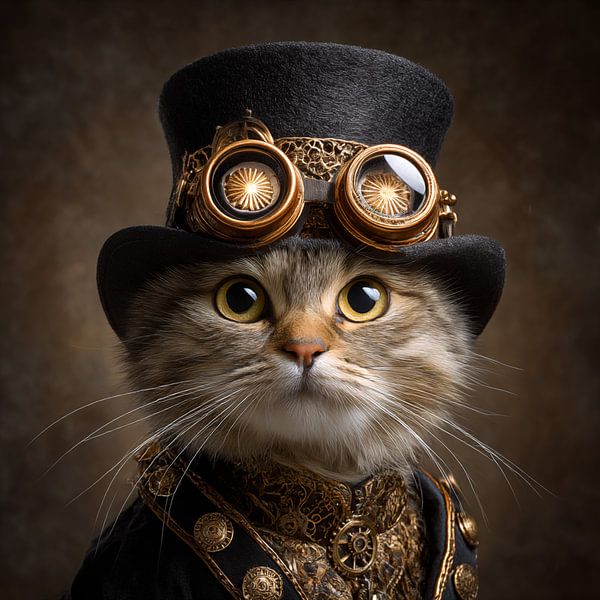 Steampunk-Katze von Schwarzer Kaffee