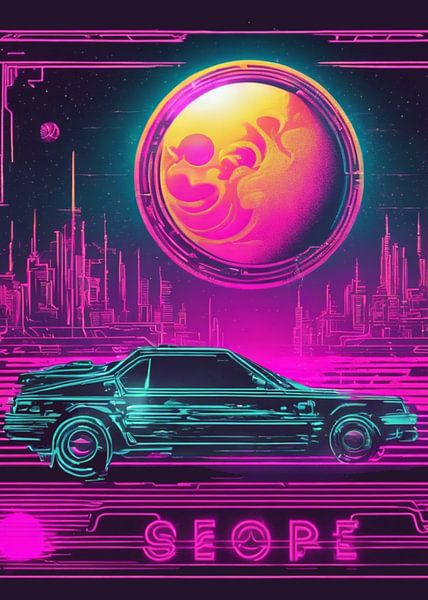 Geope Efit Vintage Moon and Car von Mr. ZASUKI