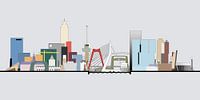 Rotterdamse skyline in kleur van Frans Blok thumbnail